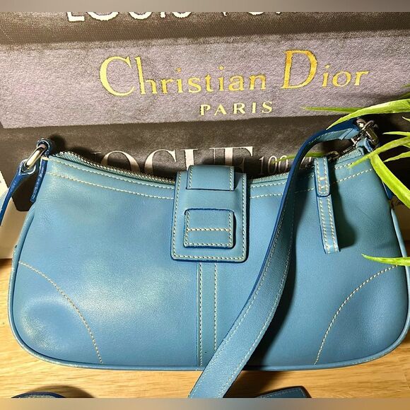 COACH 🩵Rare & HTF Vintage Hampton Demi Crossbody Bag Glacier Blue 🩵👜 - Picture 4 of 11